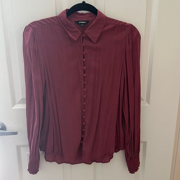 Long Sleeve Button Up Express Blouse - Picture 1 of 4